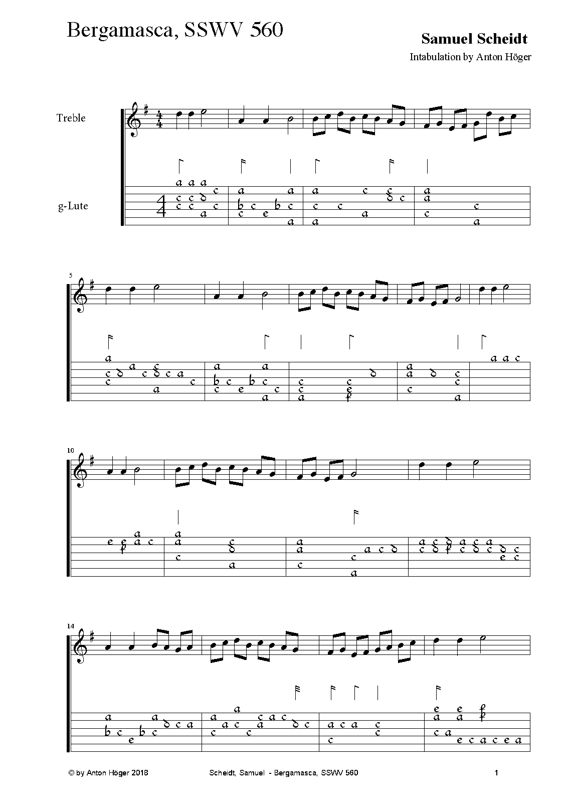 Bergamasca, SSWV 560 (Scheidt, Samuel) IMSLP