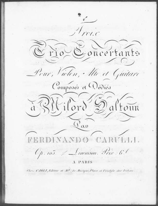 3 Trio Concertants pour Violin, Alto et Guitare