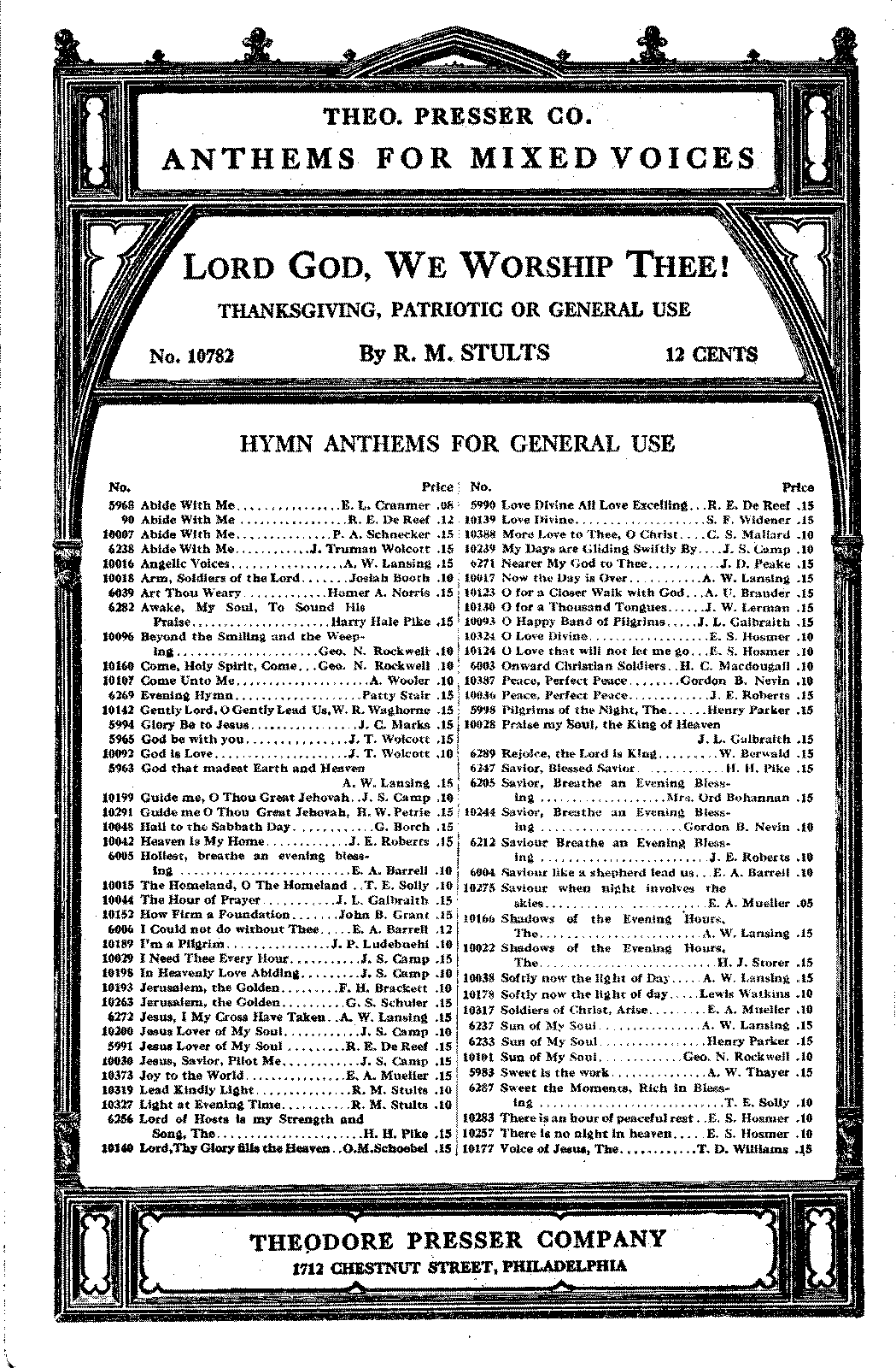 Lord God, We Worship Thee! (Stults, Robert Morrison) - IMSLP