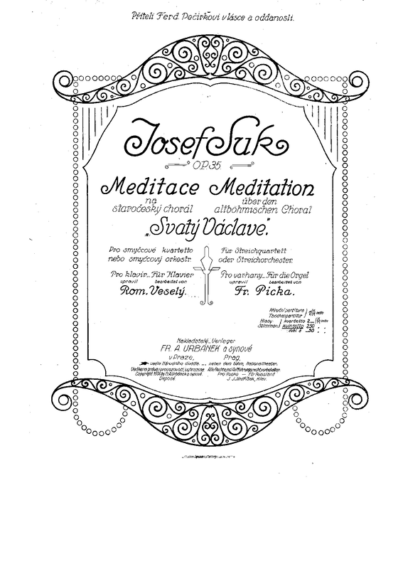 Meditation on the Old Czech Chorale 'St. Wenceslas', Op.35a (Suk, Josef