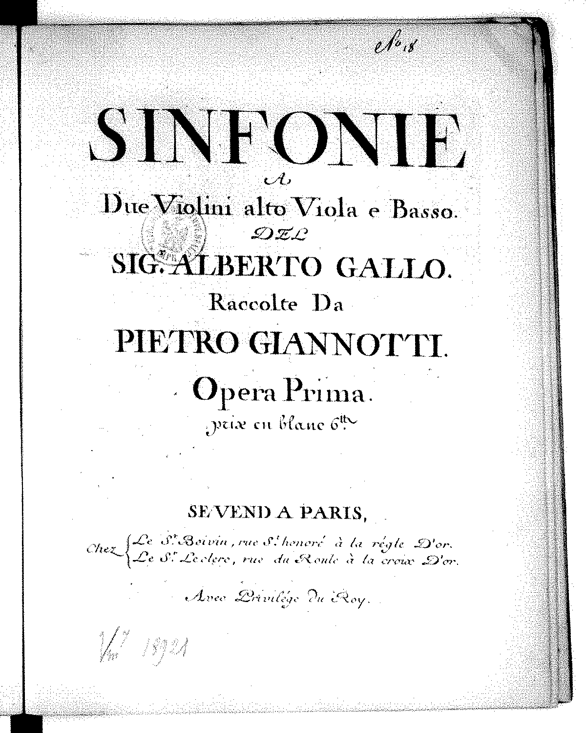 12 Sinfonias, Op.1 (Gallo, Alberto) - IMSLP