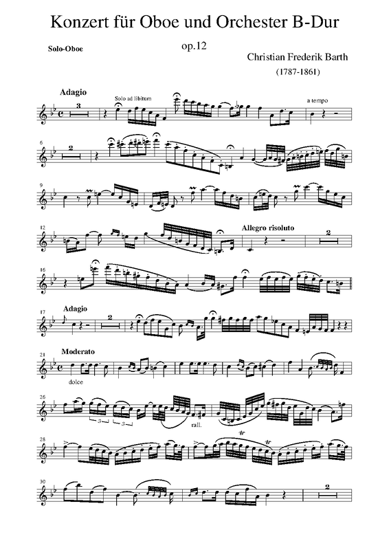 Oboe Concerto, Op.12 (Barth, Christian Frederik) IMSLP