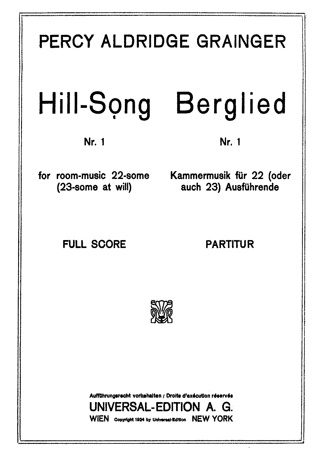 Hill Songs (Grainger, Percy) - IMSLP: Free Sheet Music PDF Download