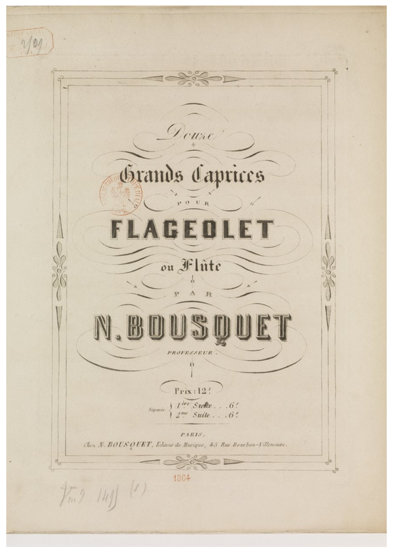 Douze grands caprices pour flageolet ou flûte