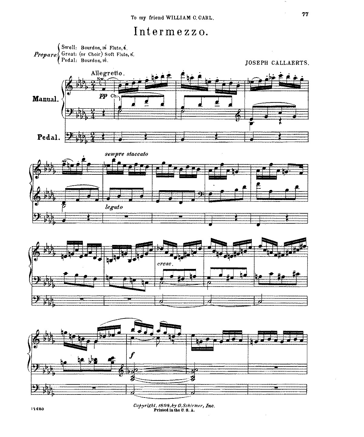 Intermezzo in B-flat minor (Callaerts, Joseph) - IMSLP