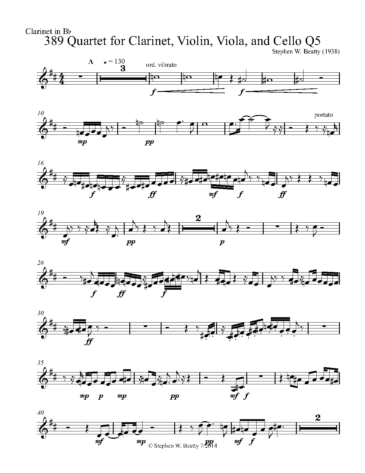 Quartet for Violin, Viola, and Cello, Op.389 (Beatty, Stephen