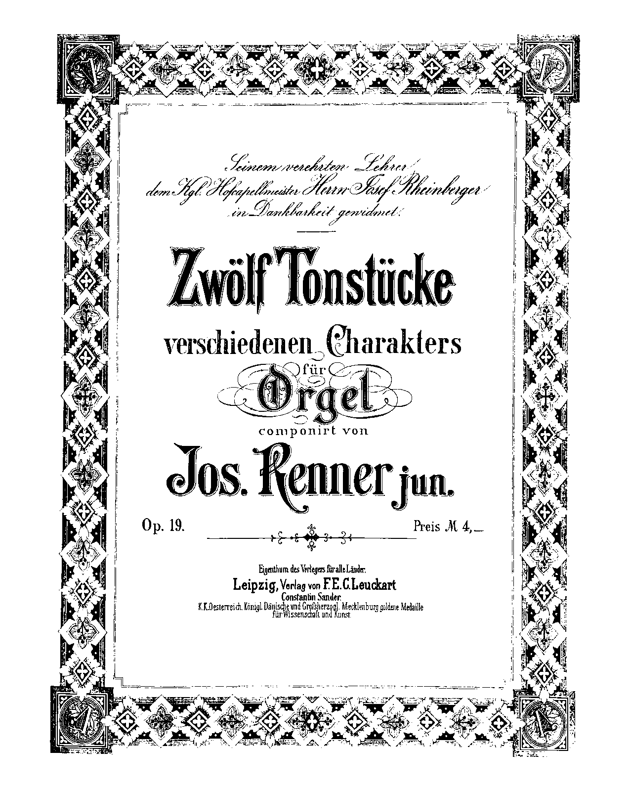 12 Tonstücke verschiedenen Charakters