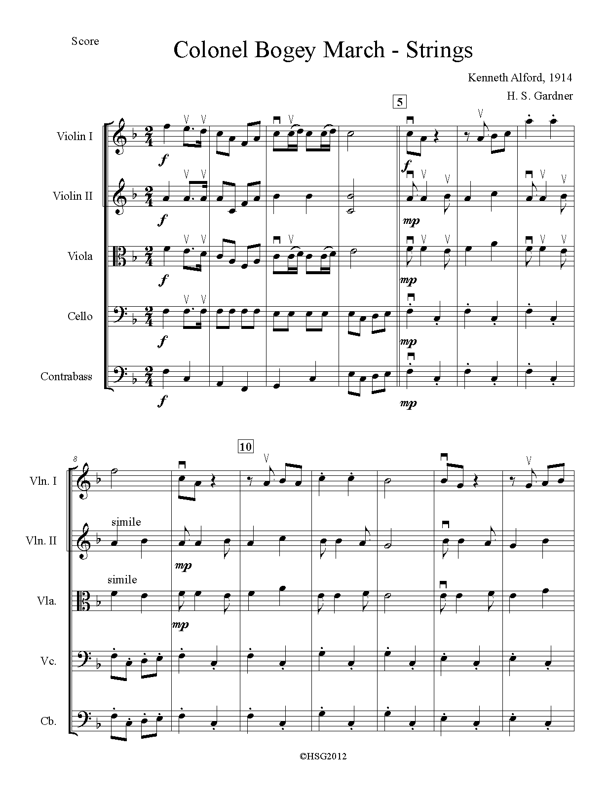 Colonel Bogey March (Alford, Kenneth J.) - IMSLP: Free Sheet Music PDF ...
