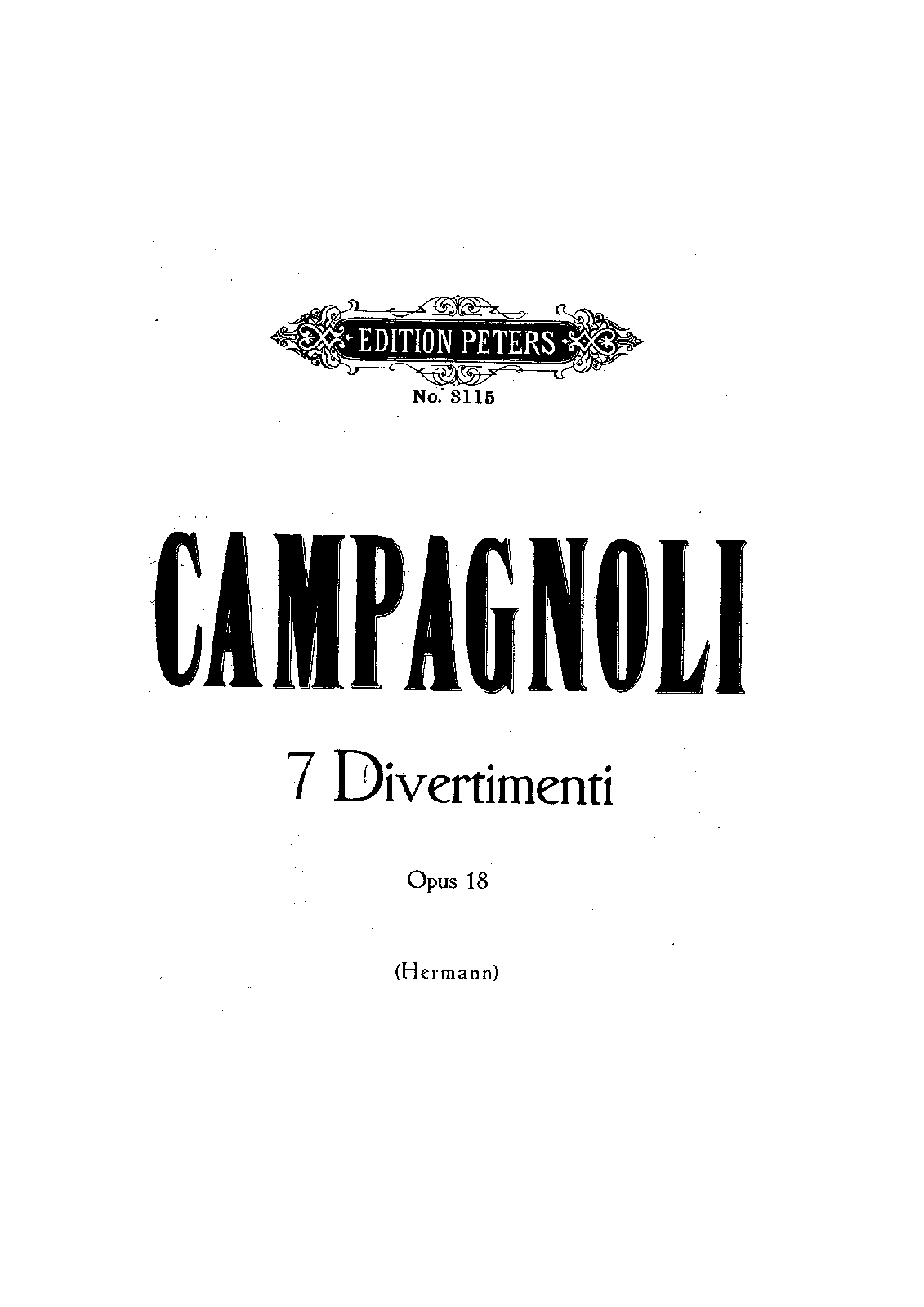 7 Divertimenti, Op.18 (Campagnoli, Bartolomeo) IMSLP
