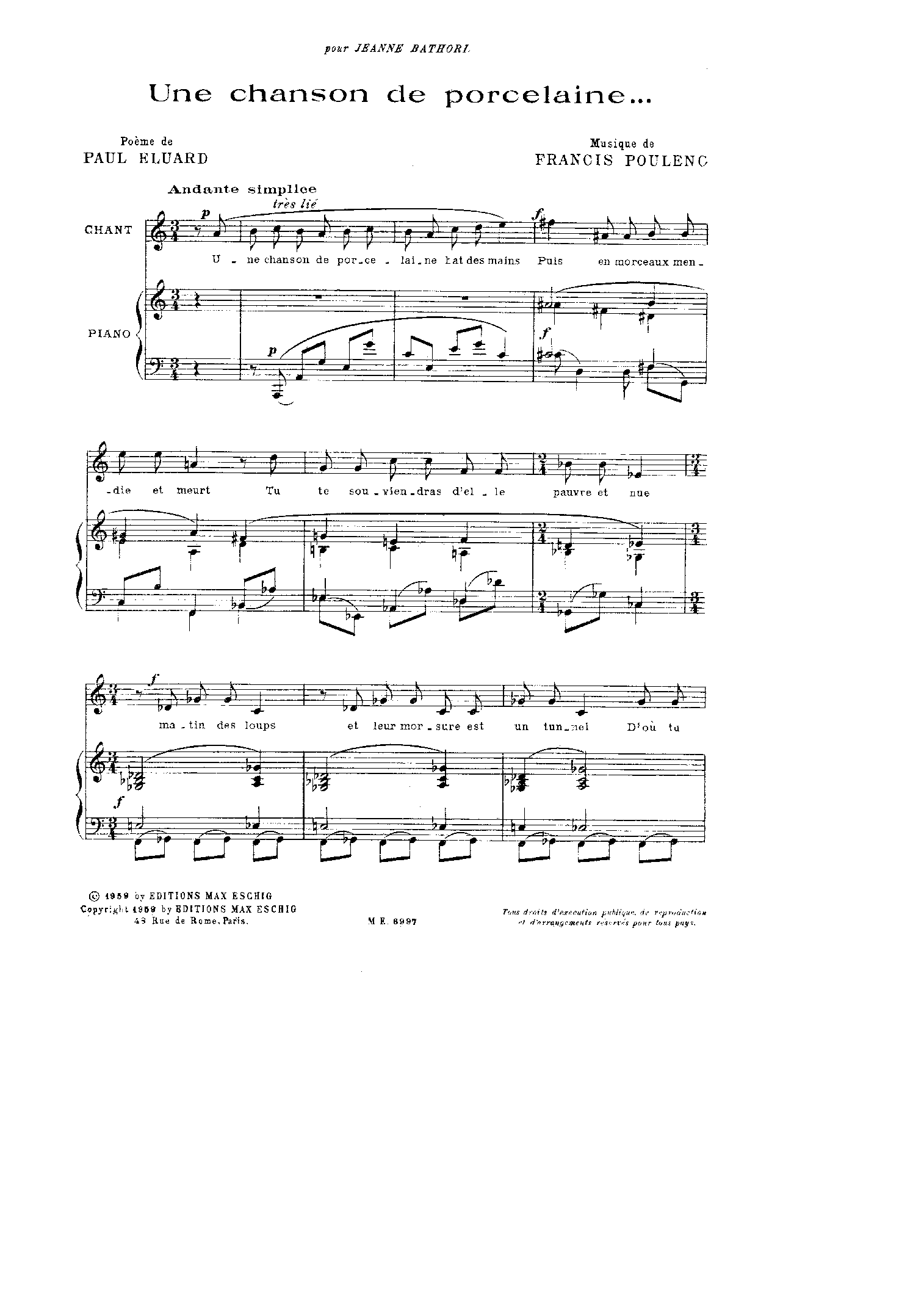 Une chanson de porcelaine