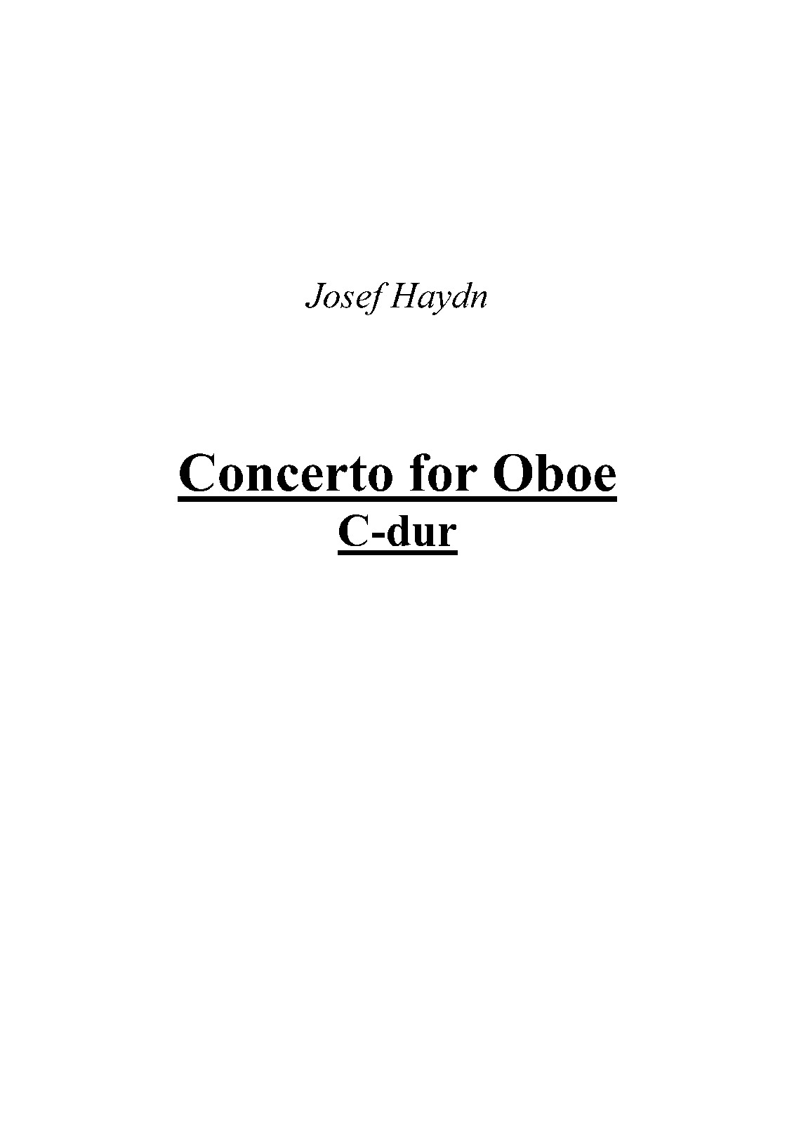 Oboe Concerto in C major, Hob.VIIgC1 (Haydn, Joseph) IMSLP