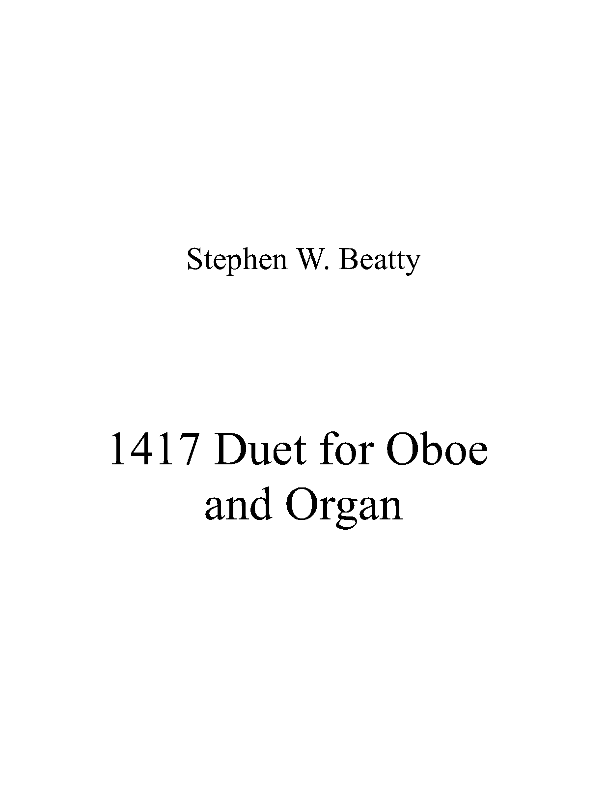 Duet for Oboe and Organ, Op.1417 (Beatty, Stephen W.) IMSLP