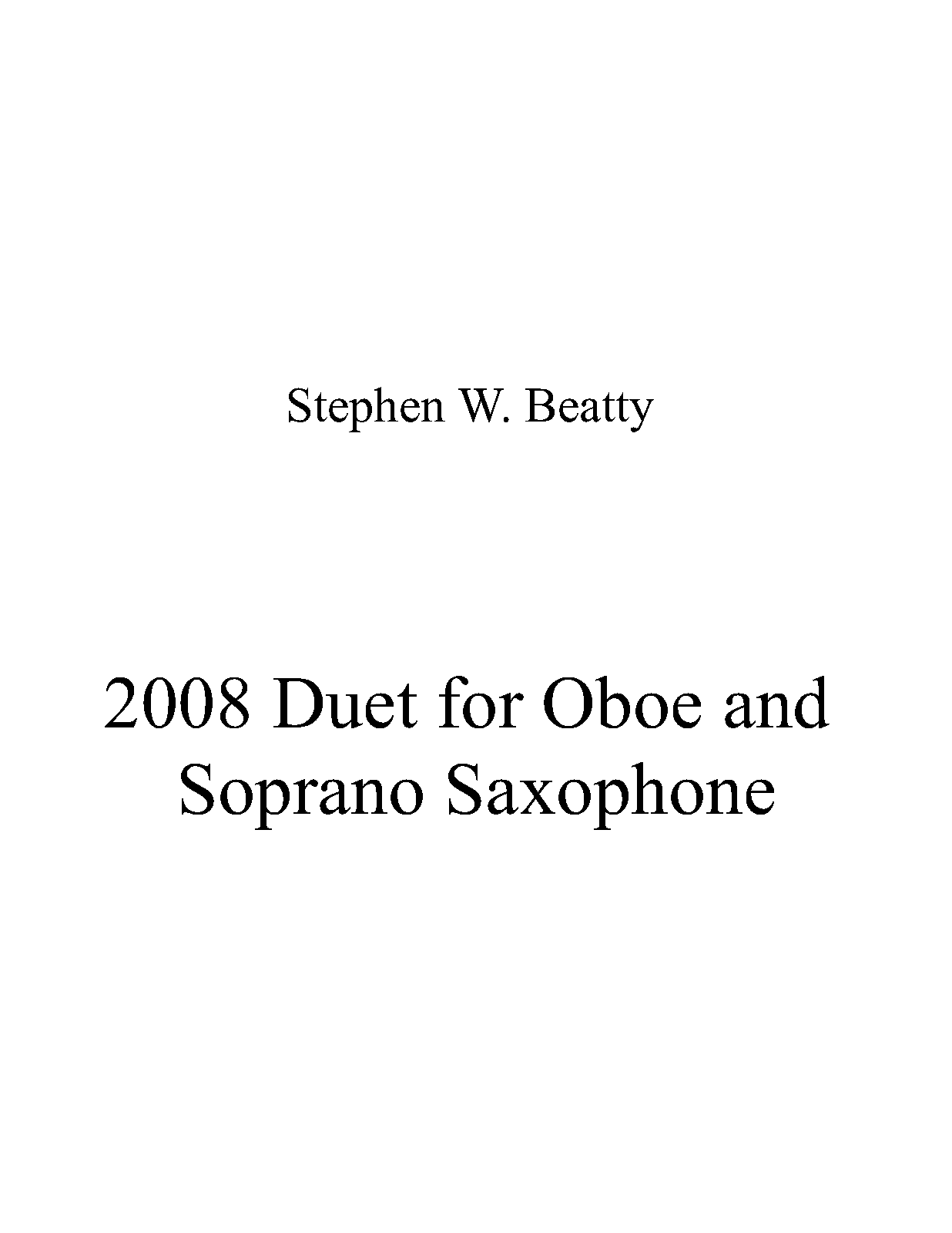 Duet for Oboe and Soprano Saxophone, Op.2008 (Beatty, Stephen W.) IMSLP