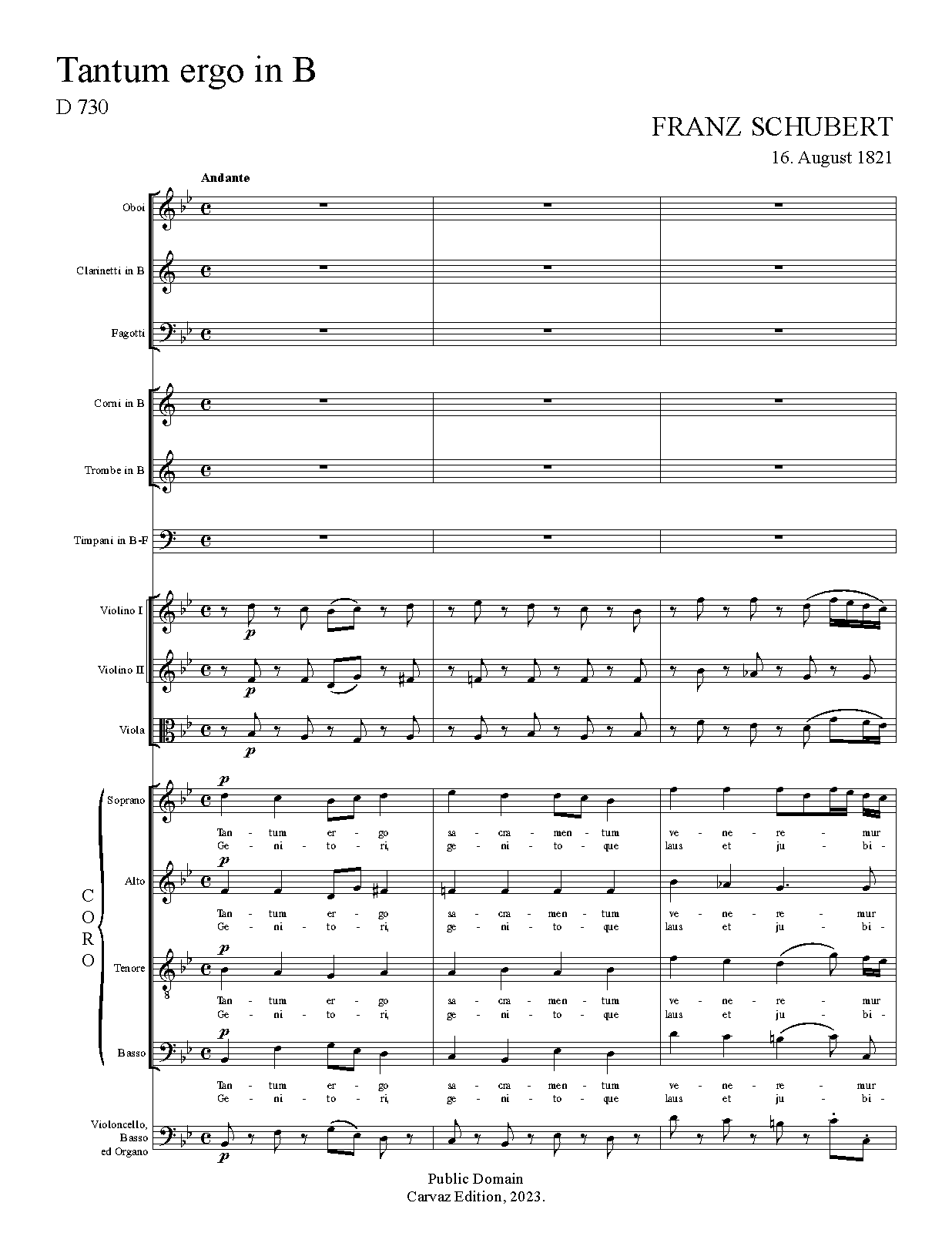 Tantum ergo in B-flat major