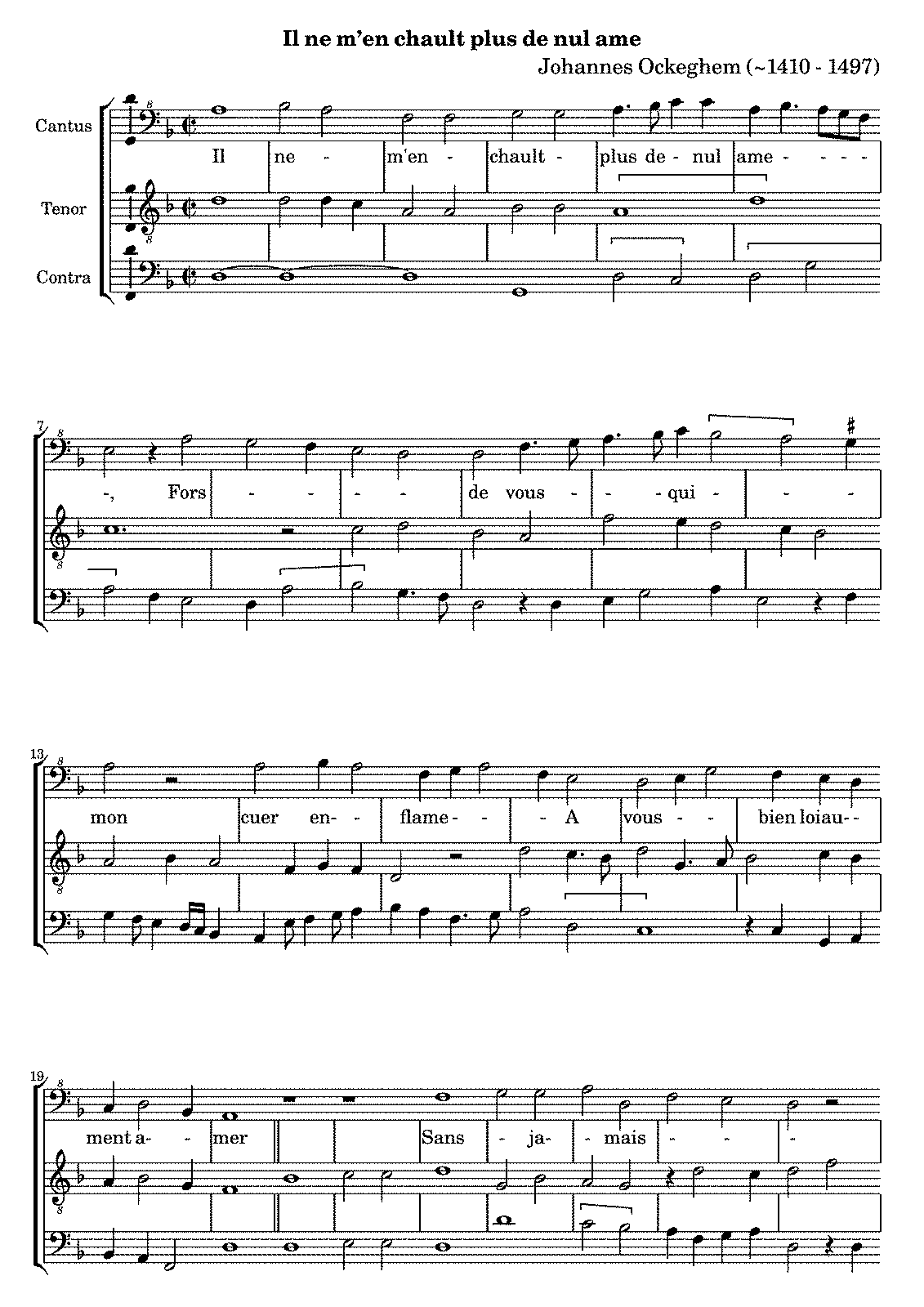 Il ne m'en chault plus de nul ame (Ockeghem, Johannes) - IMSLP