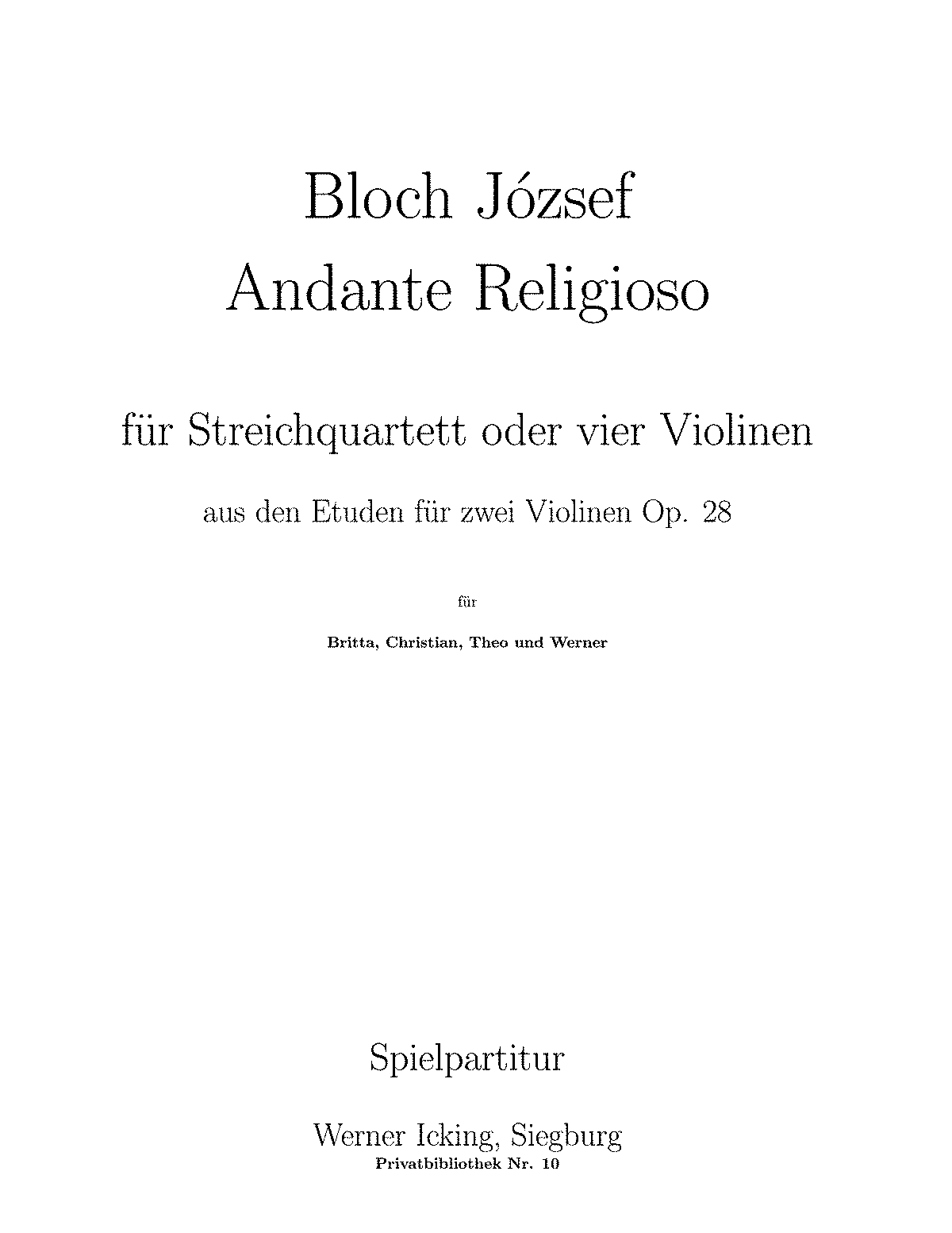 Etüden für 2 Violinen, Op.28 (Bloch, József) - IMSLP