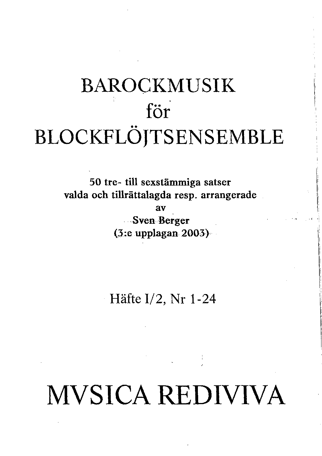 Baroque Music for Recorder Ensemble (Berger, Sven) IMSLP