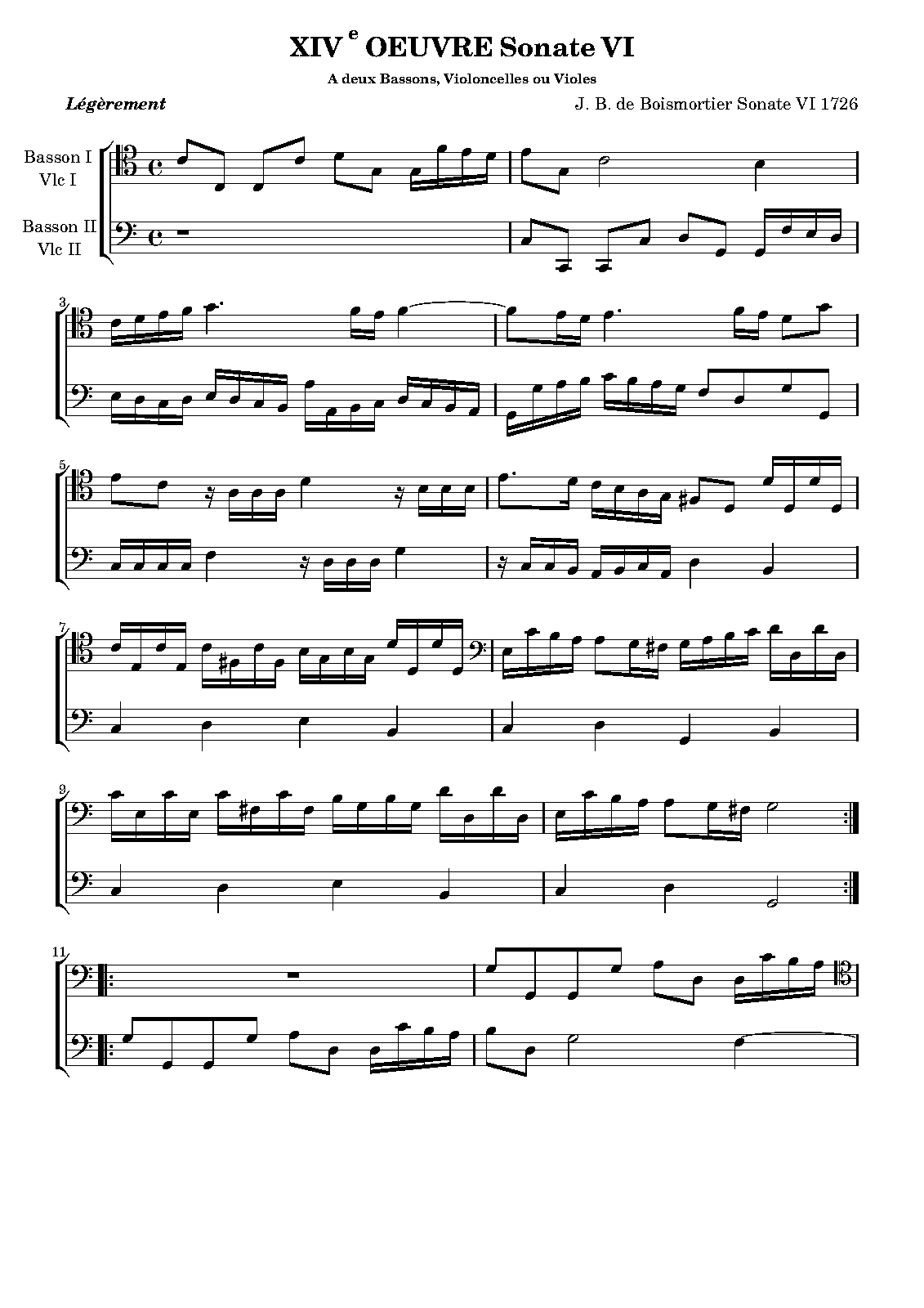 6 Sonatas for 2 Bassoons, Op.14 (Boismortier, Joseph Bodin de) IMSLP