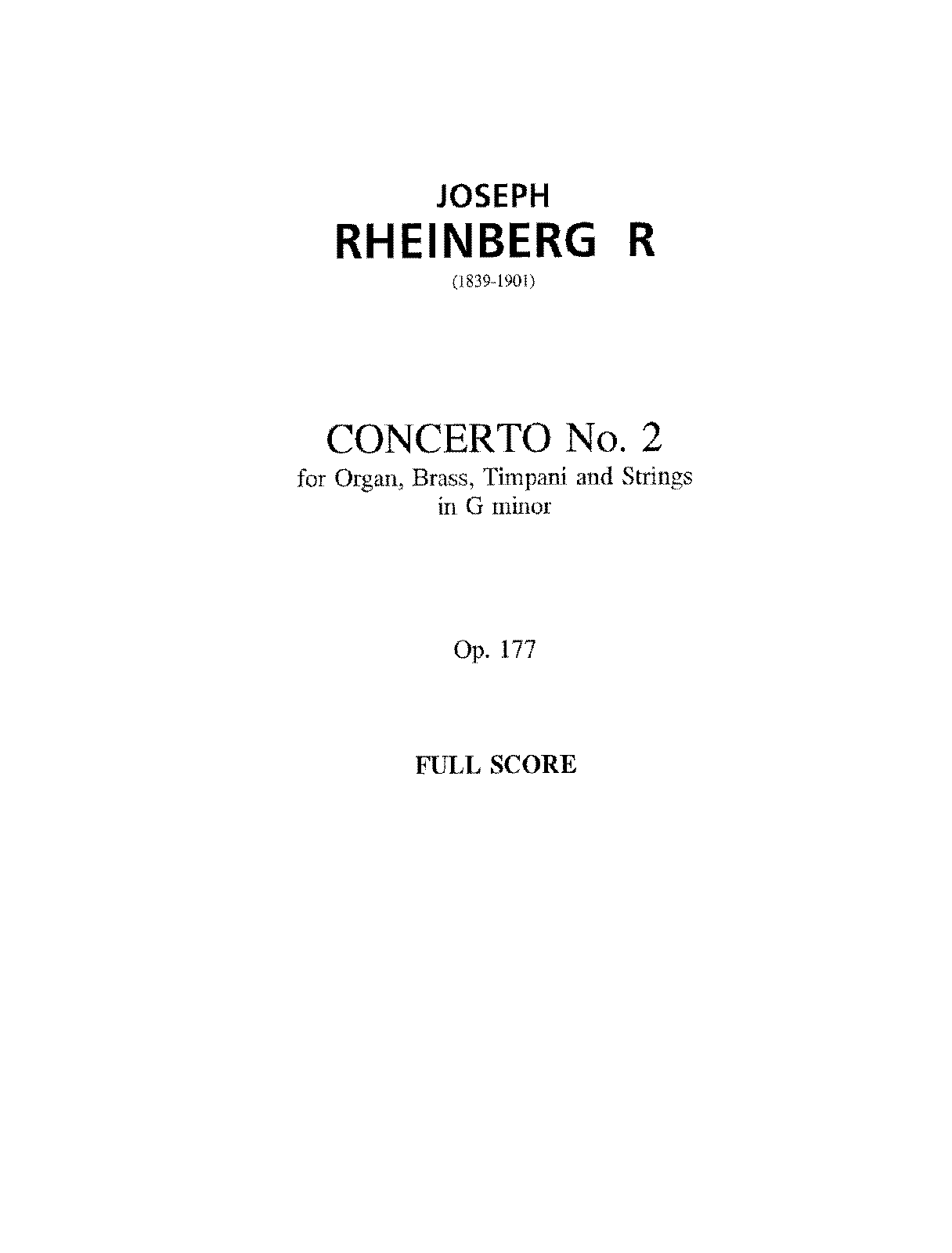 Organ Concerto No.2, Op.177 (Rheinberger, Josef Gabriel) - IMSLP