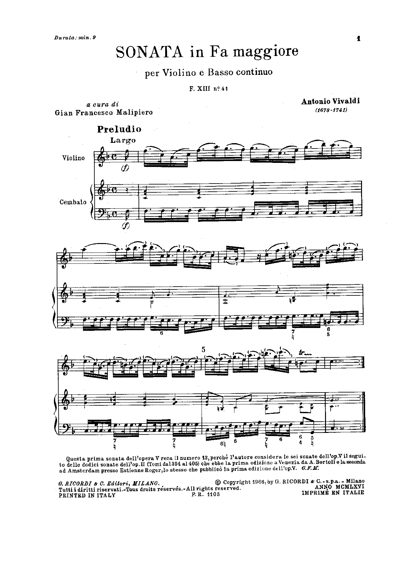 Violin Sonata in F major