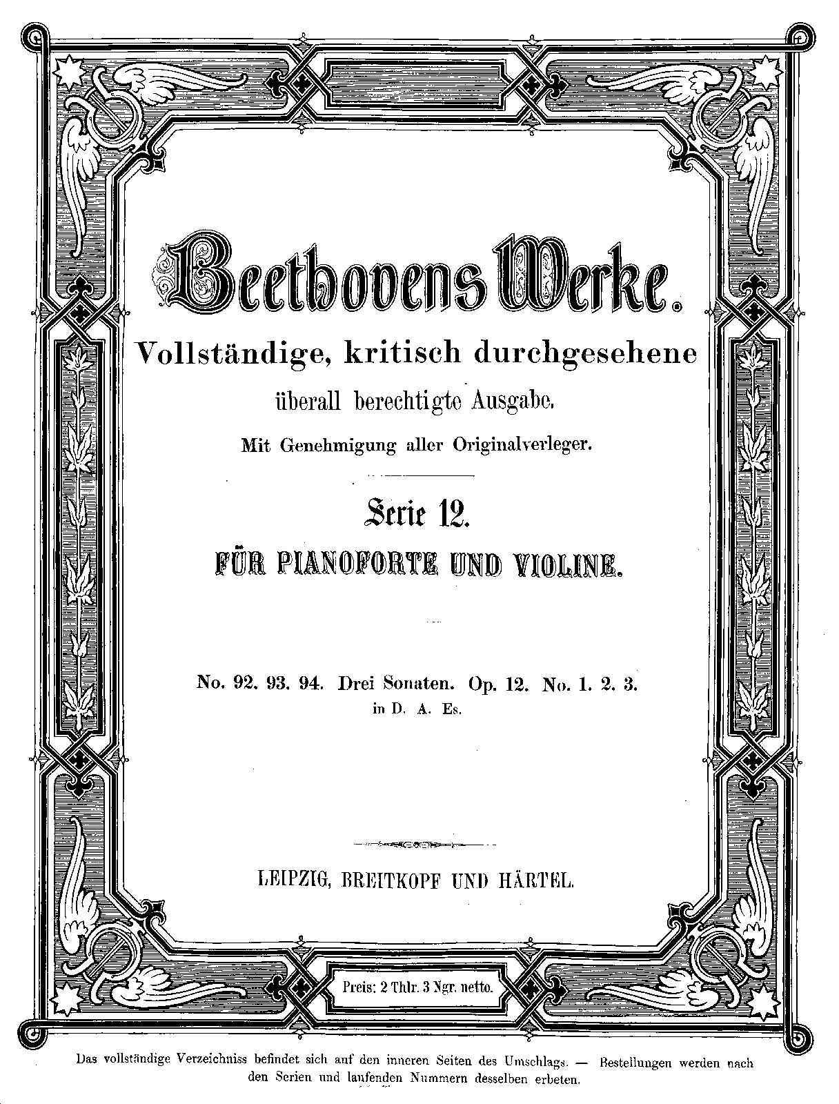 Violin Sonata No.1 in D major
