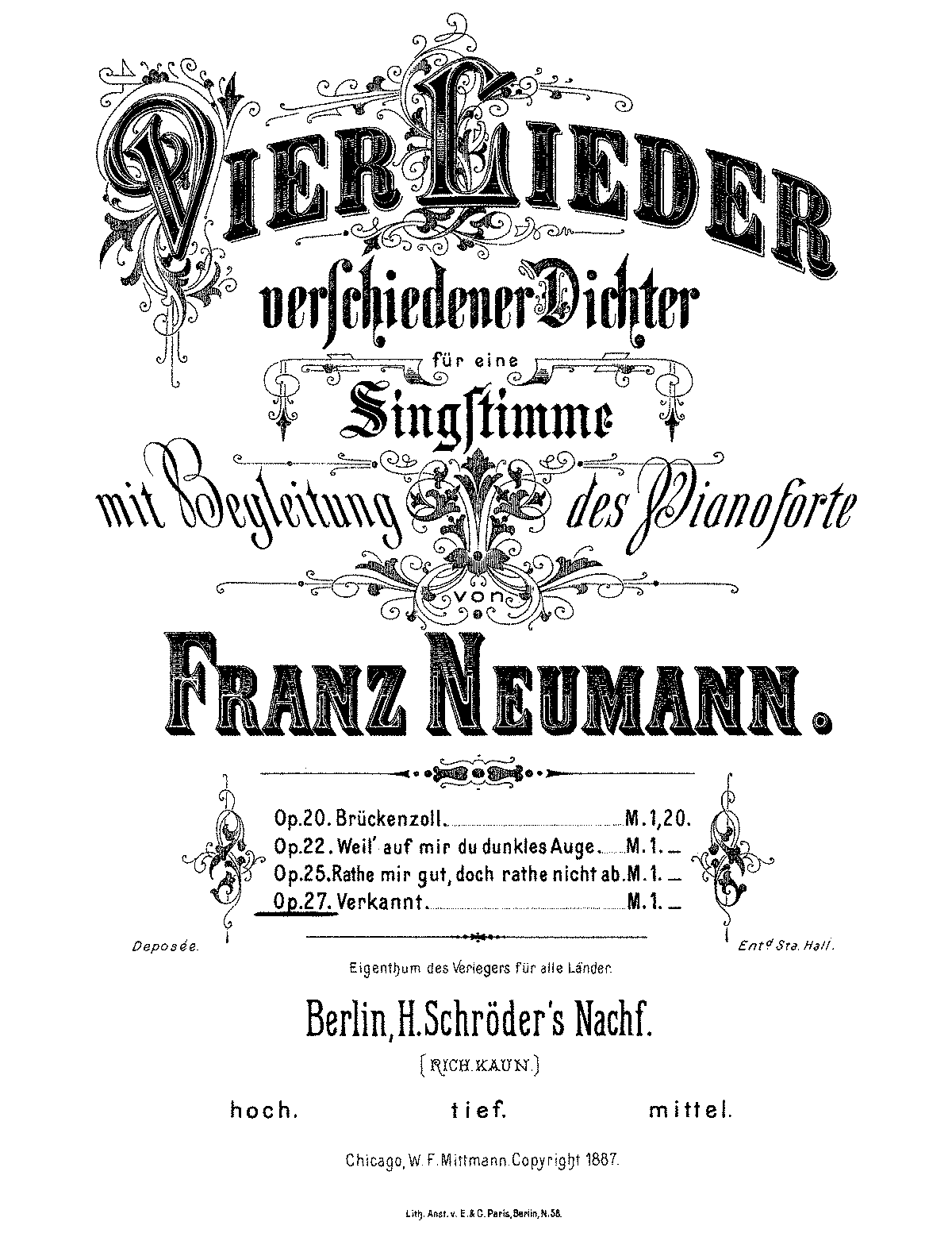 Verkannt, Op.27 (Neumann, Franz) - IMSLP