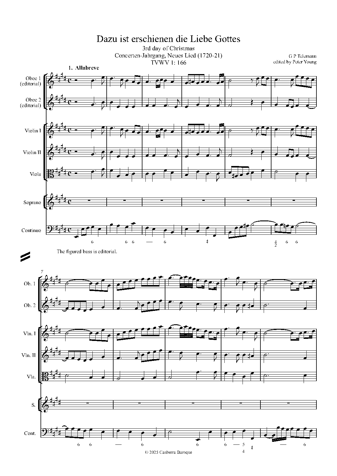 Dazu ist erschienen die Liebe Gottes, TWV 1:166