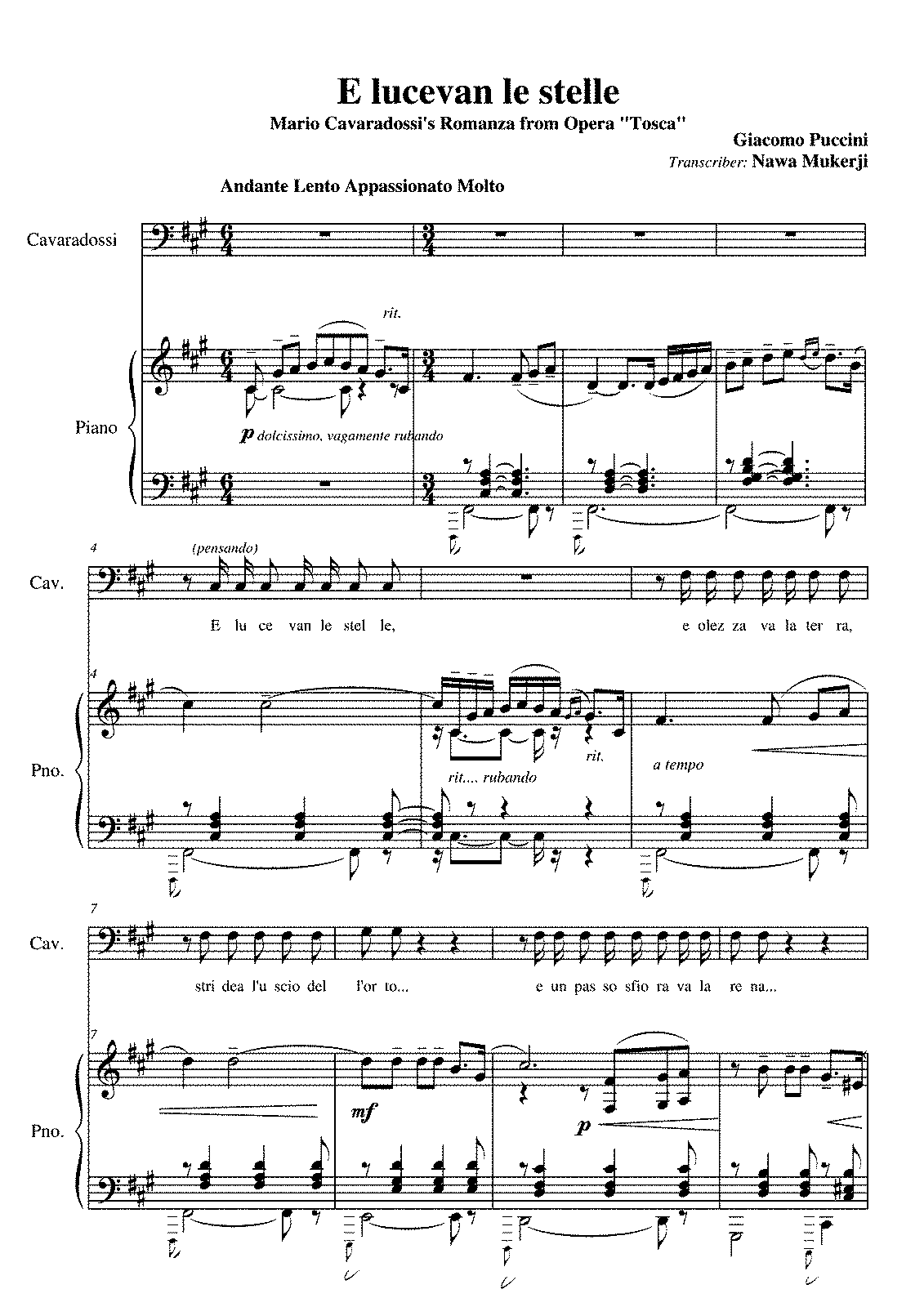 Tosca, SC 69 (Puccini, Giacomo) - IMSLP: Free Sheet Music PDF Download