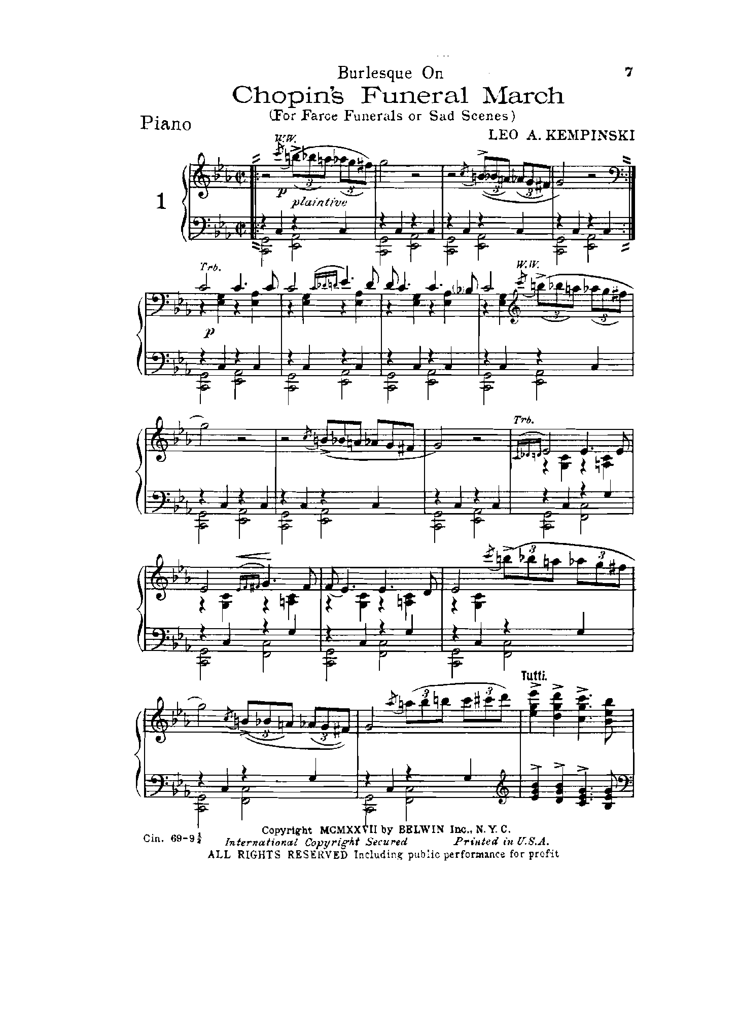 Burlesque on Chopin's 'Funeral March' (Kempinski, Leo A.) IMSLP