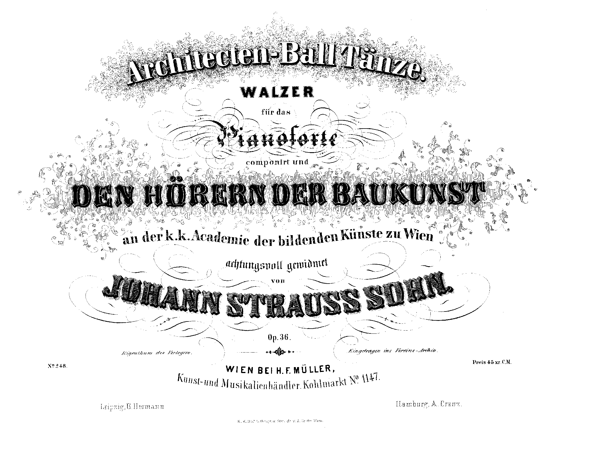 Architecten Ball-Tänze Walzer, Op.36