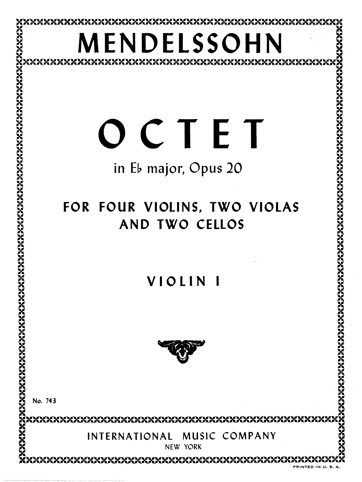 String Octet, Op.20 (Mendelssohn, Felix) - IMSLP: Free Sheet Music PDF ...