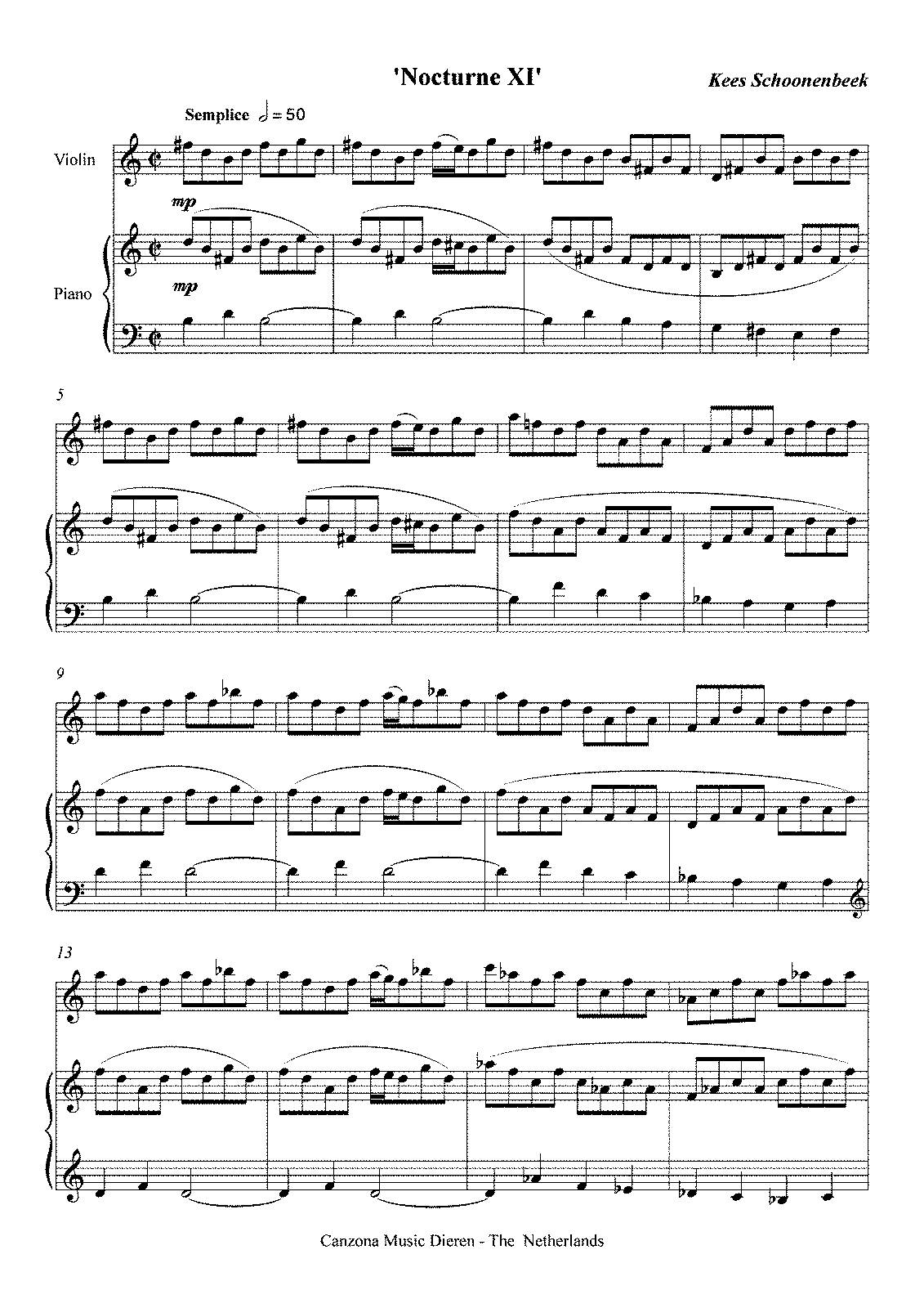 Nocturne XI (Schoonenbeek, Kees) - IMSLP