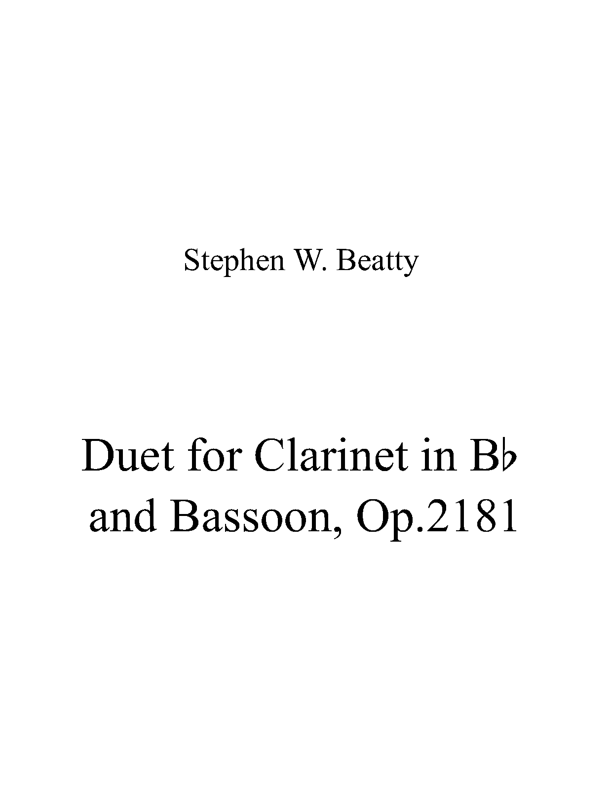 Duet for in Bb and Bassoon, Op.2181 (Beatty, Stephen W.) IMSLP