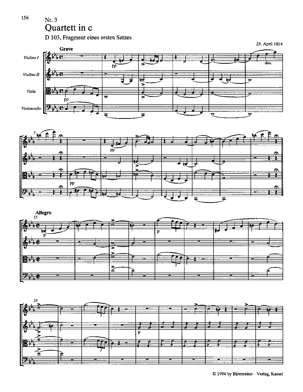 String Quartet Movement in {{K