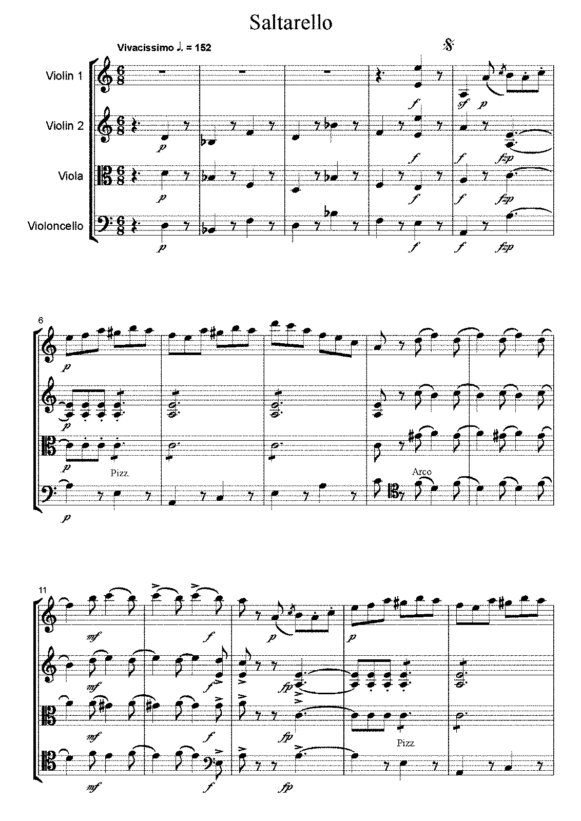 String Quartet No.6, Op.82 (bazzini, Antonio) - Imslp: Free Sheet Music 