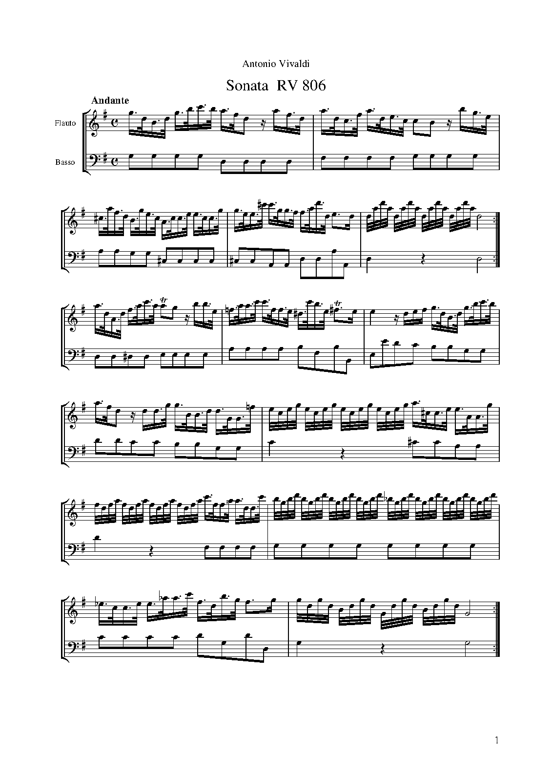 Recorder Sonata in G major, RV 806 (Vivaldi, Antonio) IMSLP