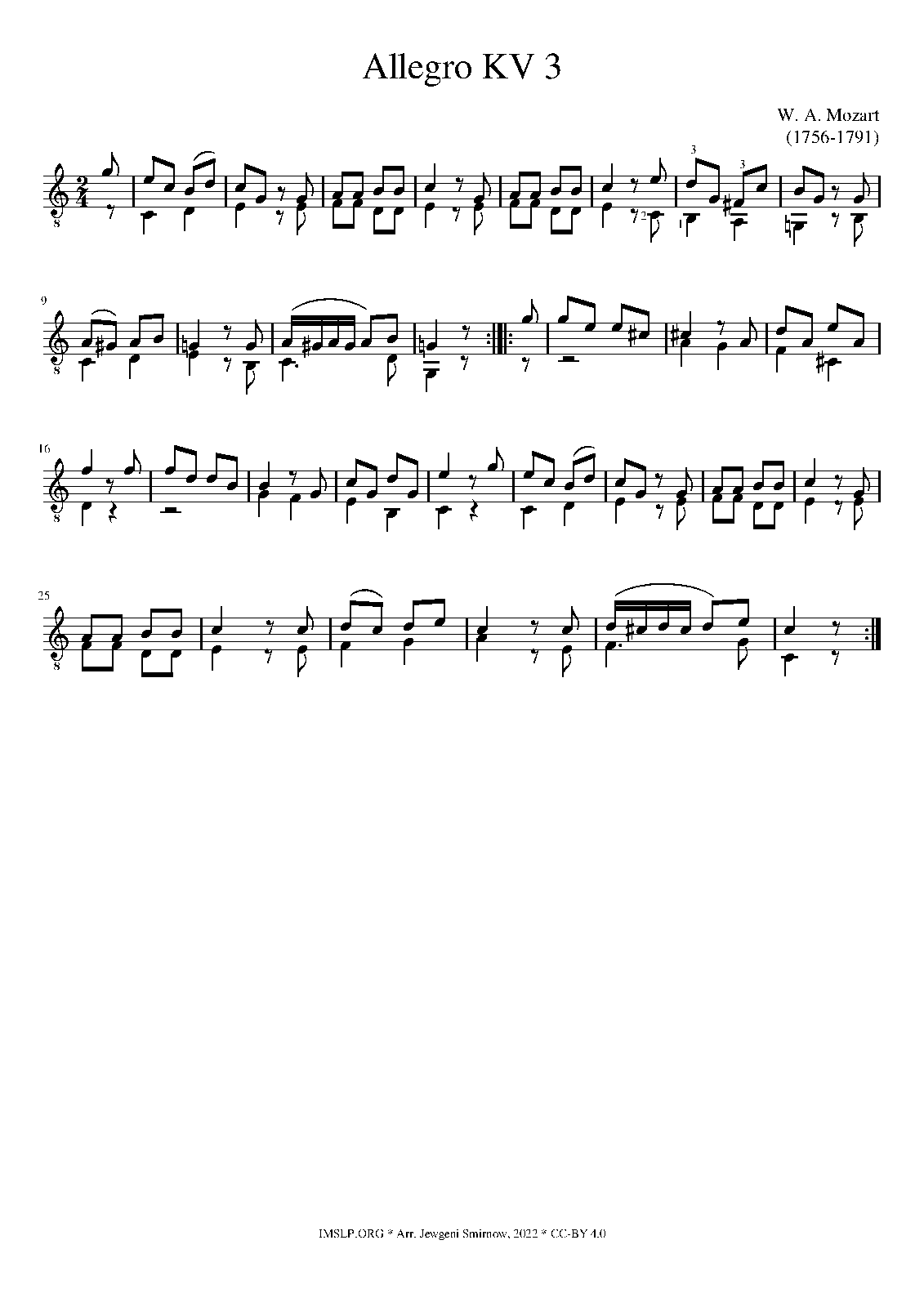 Allegro in Bflat major, K.3 (Mozart, Wolfgang Amadeus) IMSLP