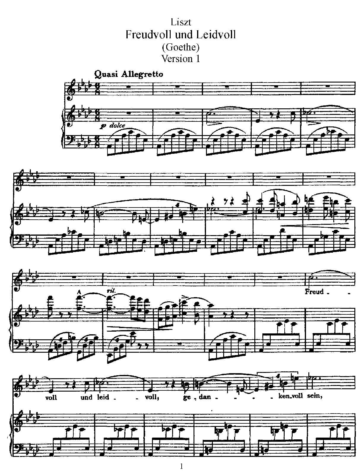 Freudvoll und leidvoll I