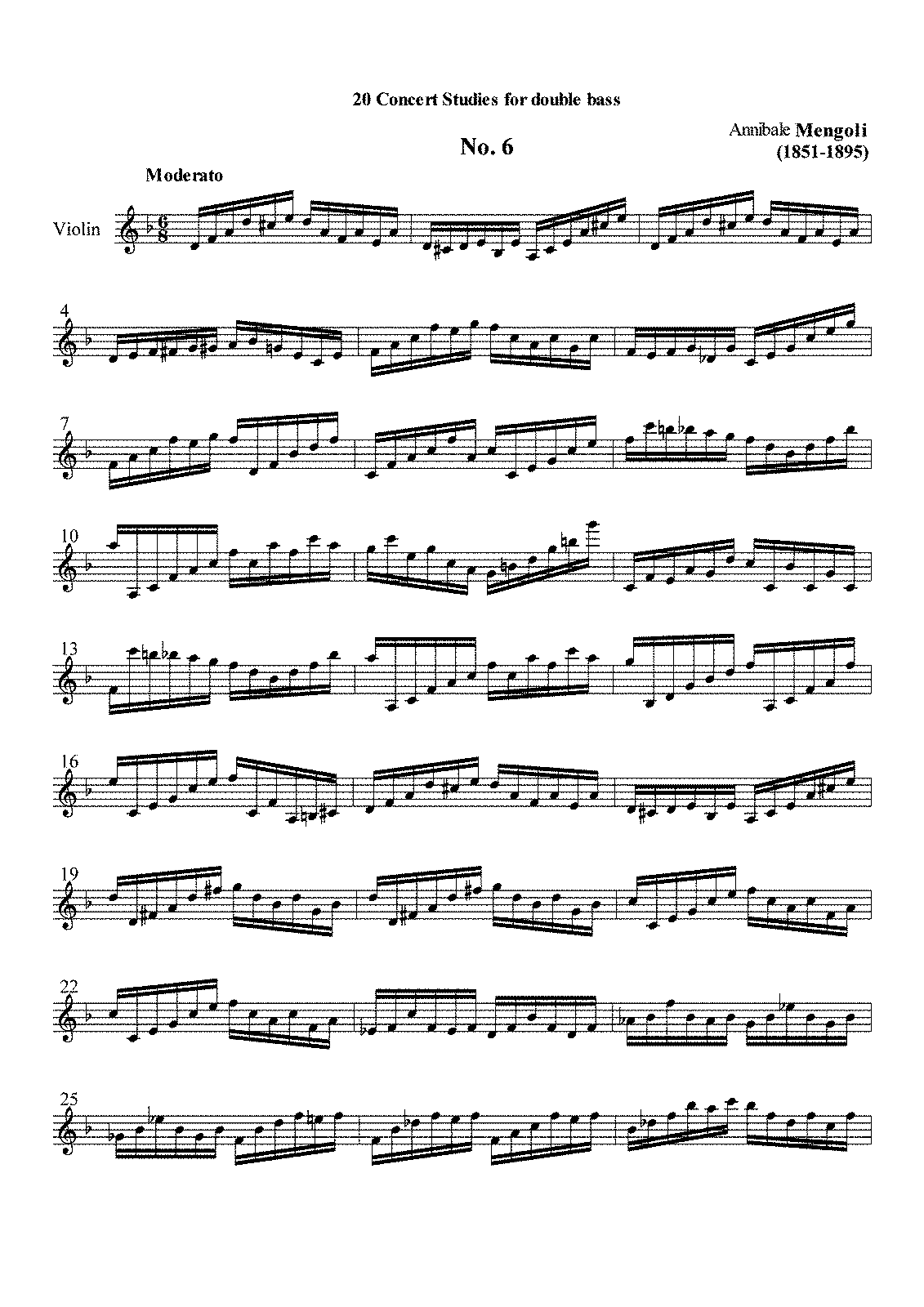 20 Concert Studies for Doublebass (Mengoli, Annibale) - IMSLP