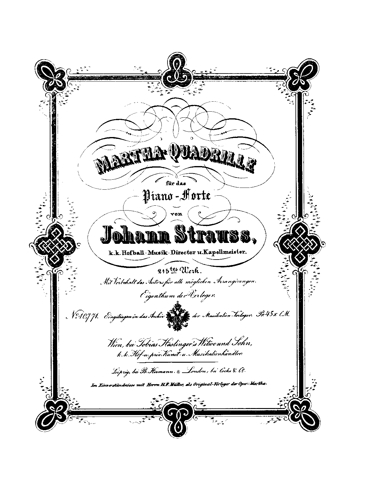 Martha-Quadrille, Op.215