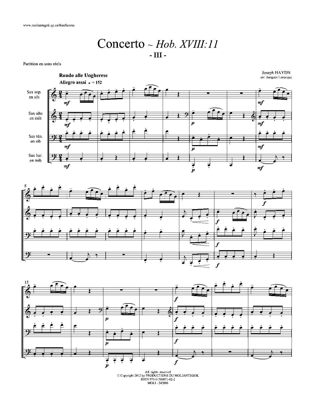 Keyboard Concerto in D major, Hob.XVIII11 (Haydn, Joseph) IMSLP Free Sheet Music PDF Download