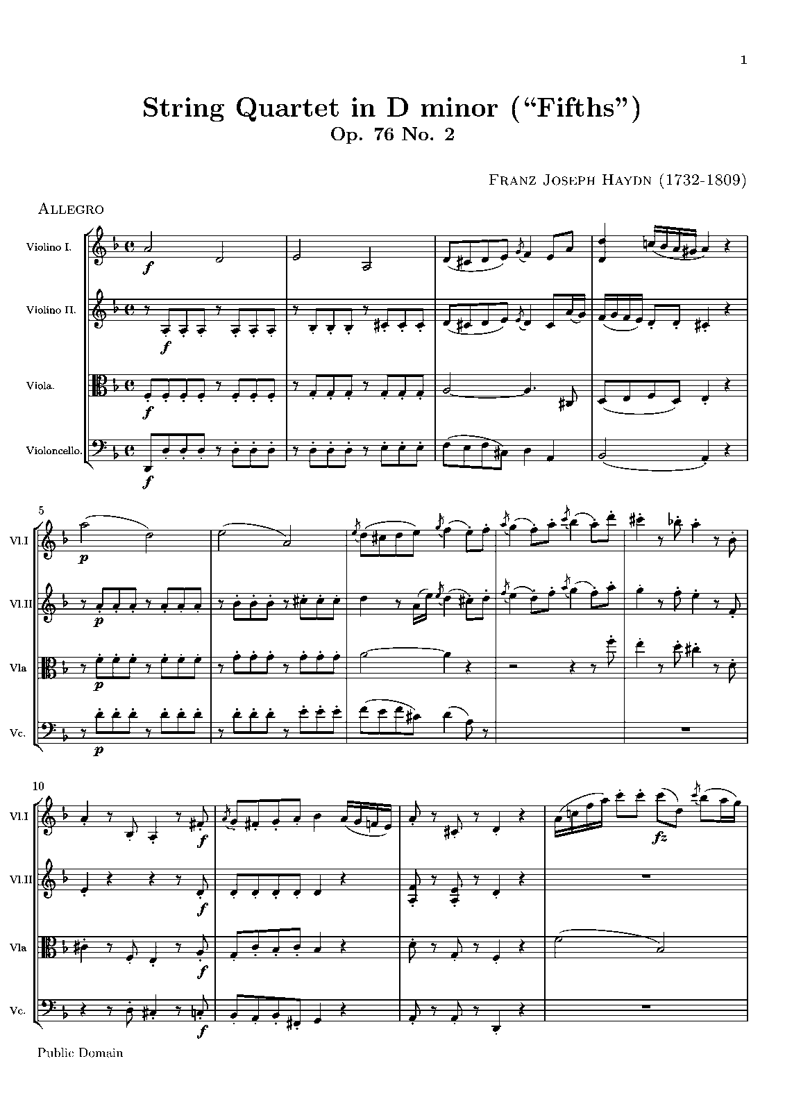 Quartetto delle quinte