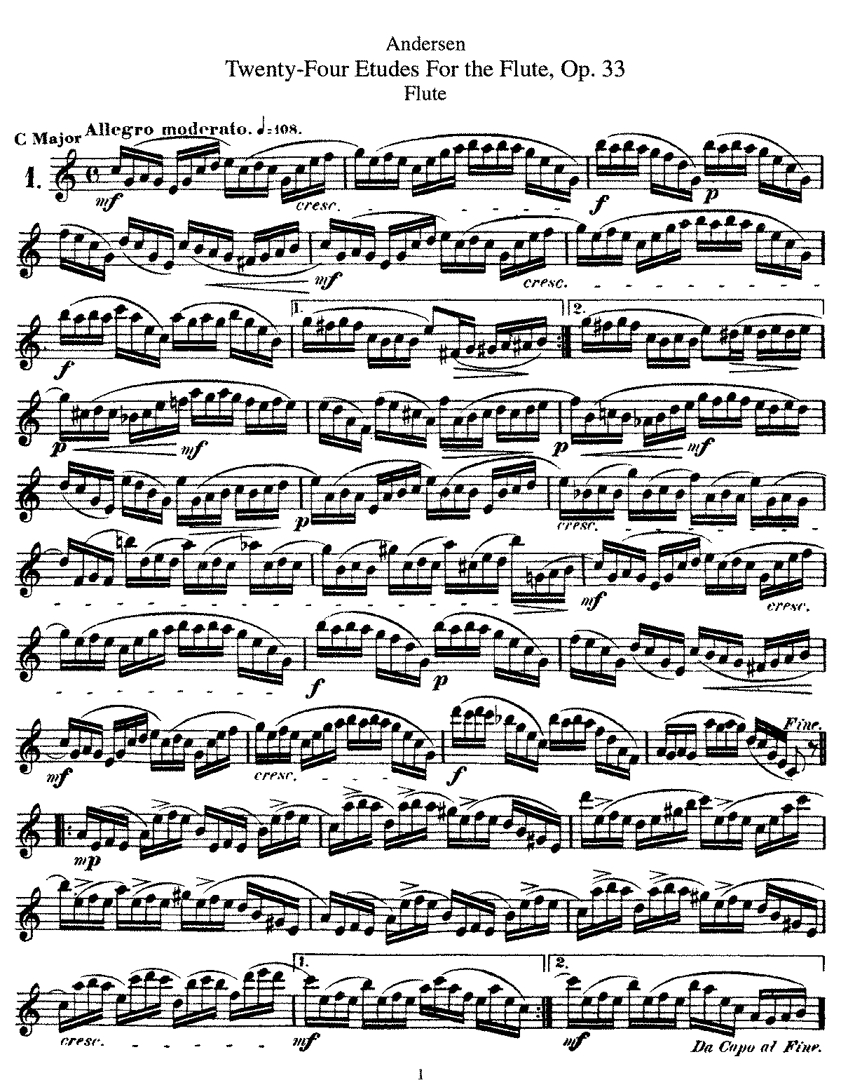 24 Etudes for Flute, Op.33 (Andersen, Joachim) IMSLP