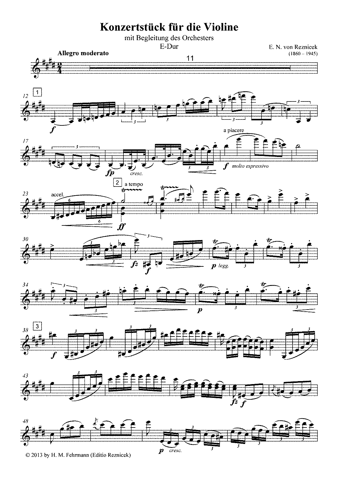 Konzertstück for Violin and Orchestra (Reznicek, Emil von) - IMSLP