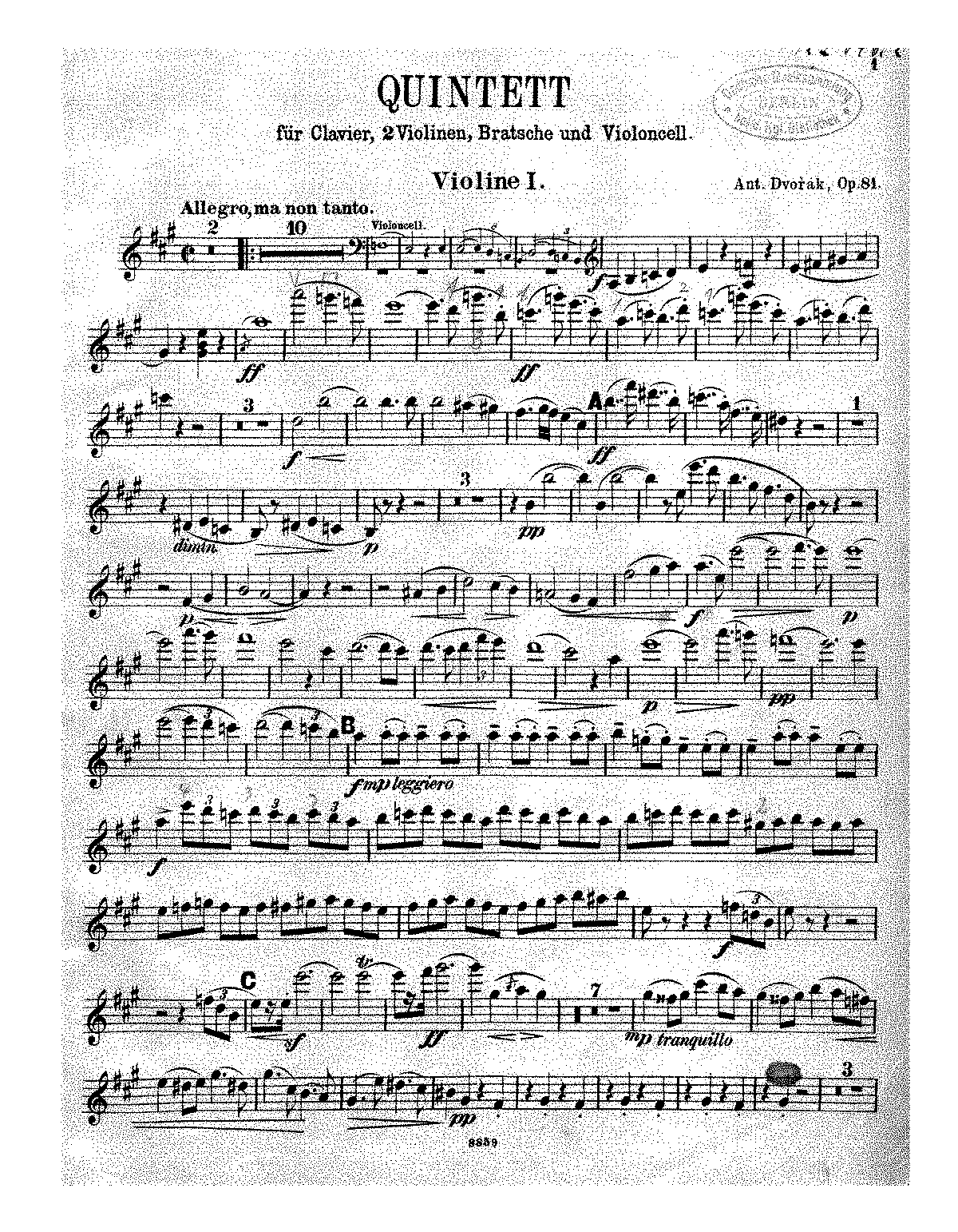 Piano Quintet No.2, Op.81 (Dvořák, Antonín) - IMSLP: Free Sheet Music ...