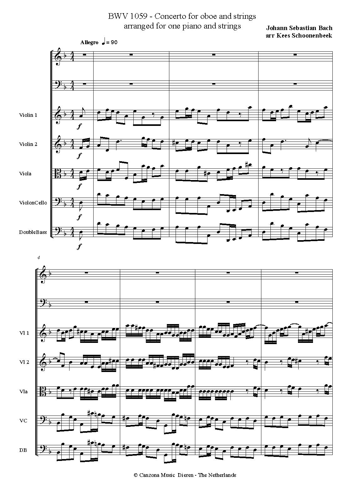 Oboe Concerto in D minor, BWV 1059R (Bach, Johann Sebastian) IMSLP Free Sheet Music PDF Download