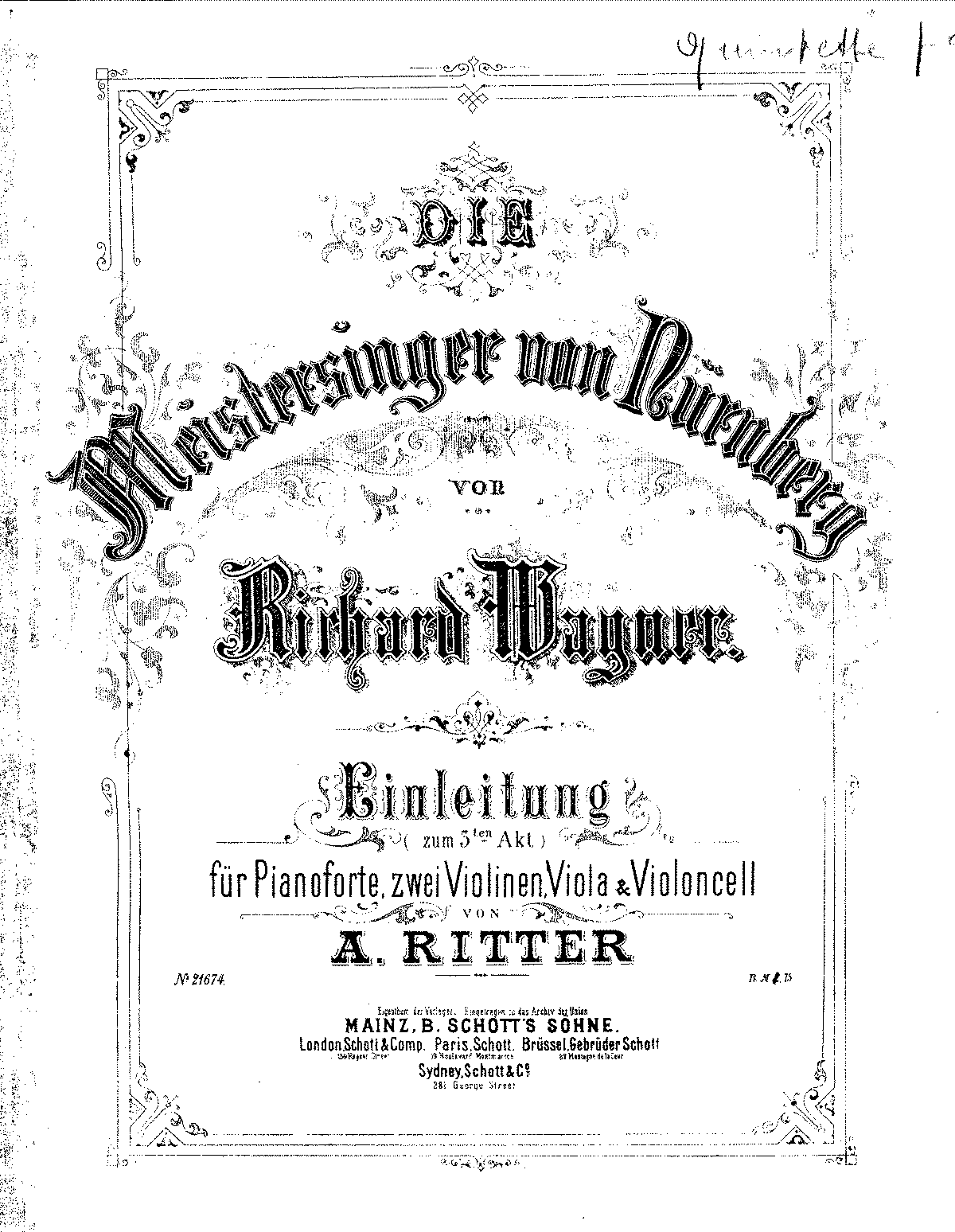 Die Meistersinger Von Nürnberg, WWV 96 (Wagner, Richard) - IMSLP: Free ...