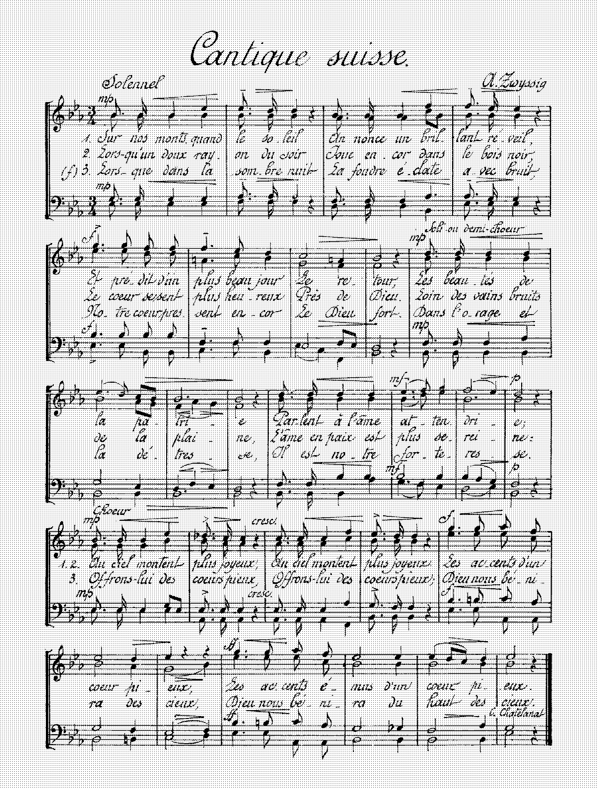 Cantique suisse (Zwyssig, Alberich) - IMSLP