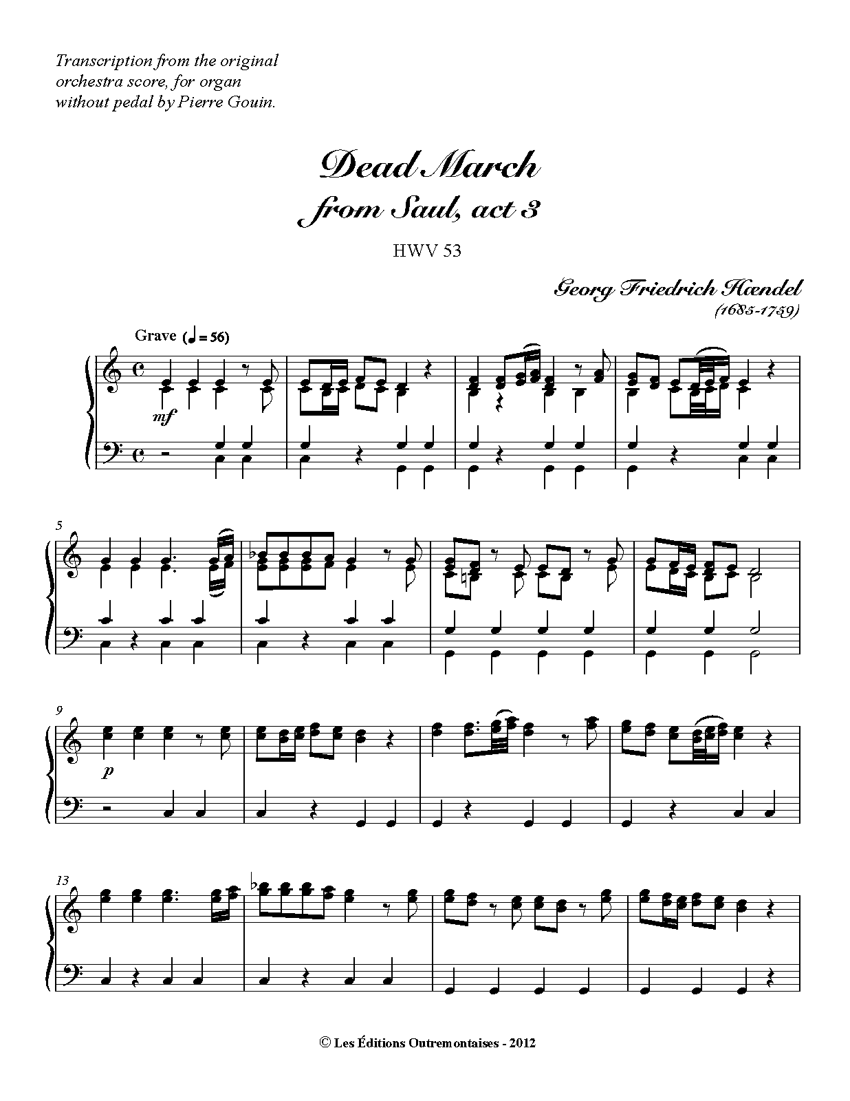 Saul, HWV 53 (Handel, Frideric) IMSLP