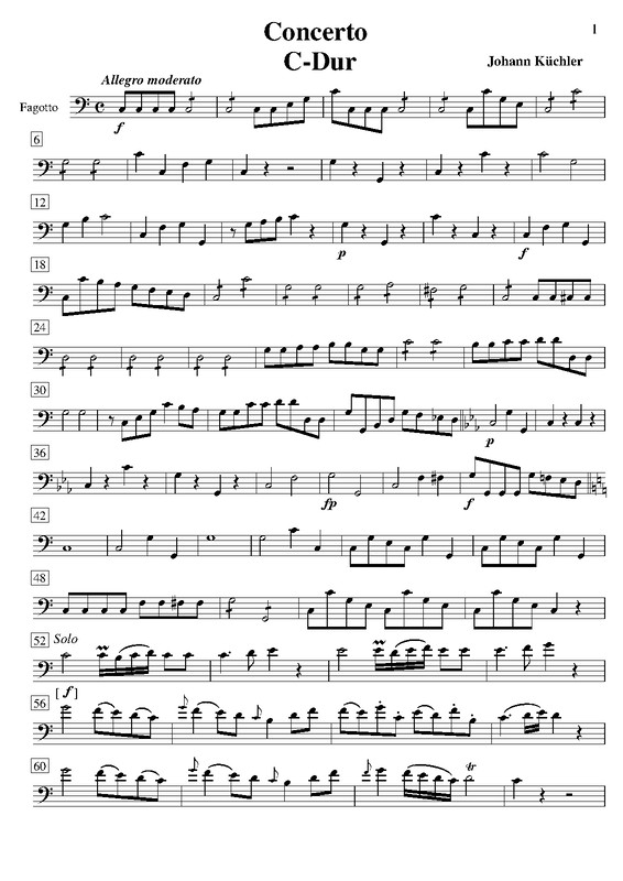 Bassoon Concerto in C major (Küchler, Johann) IMSLP